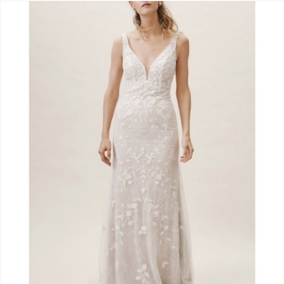 Claremont wedding gown by Bhldn (Anthropologie), size 2, lace - Picture 6 of 8